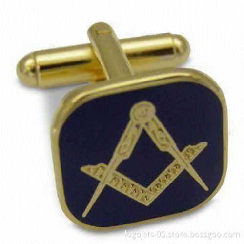Cufflinks with Emblem Logos, Made of Hard Enamel, Various Types of Platings are Available